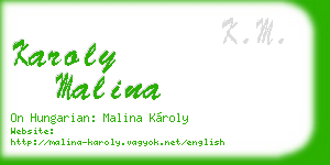 karoly malina business card