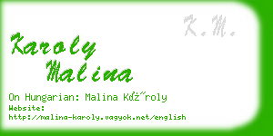 karoly malina business card